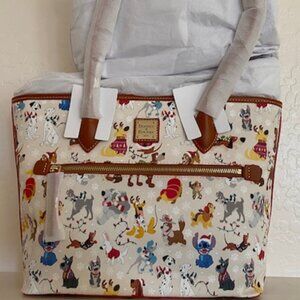 Disney Dogs (Santa Tails) Holiday Tote Bag by Dooney and Bourke